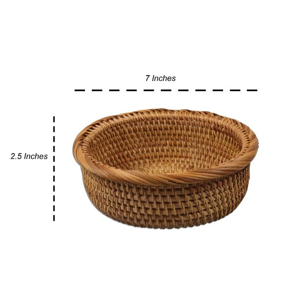 Handmade Stackable Rattan Baskets Set Home Office - Picture 6 of 7